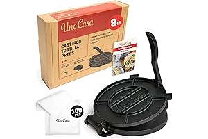 Uno Casa Cast Iron Tortilla Maker 8 Inch: The Ultimate Tortilla Crafting...