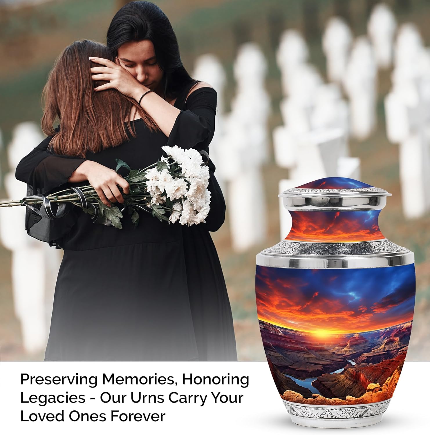 Large Sunrise Grand Canyon for Human Ashes - Urn for Ashes - Urns for Woman Human Ashes - Cremation Urn Human Ashes - Human Remain Urns Cremation Urn for Human Ashes (Size