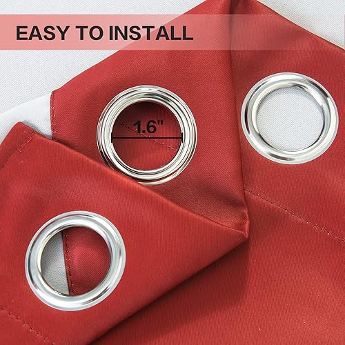 Miniatura 3 de Tony's collection Cortinas rojas de San Valentín de 84 pulgadas de largo, cortinas de decoración de Navidad con copos de nieve, cortinas impresas