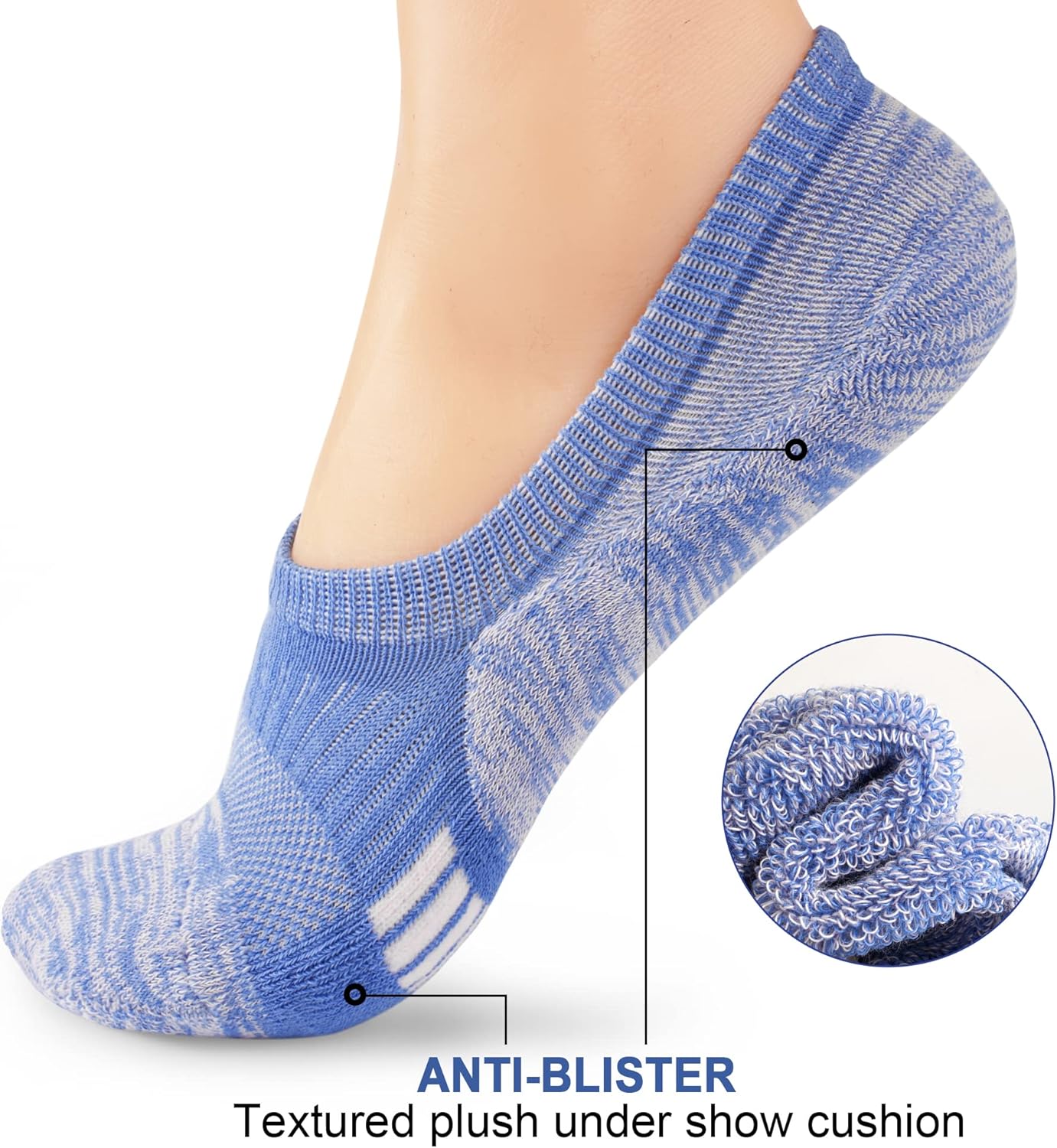 Gonii Womens No Show Socks Athletic Ankle Socks Cushioned Running Low Cut 5-8 Pairs - Image 4