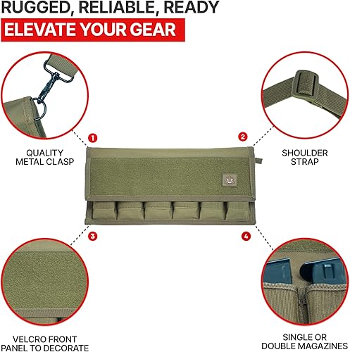 Miniatura 2 de Orca Tactical Bolsa de almacenamiento para cargador de pistola, soporte para municiones que se adapta a la mayoría de cargadores individuales y