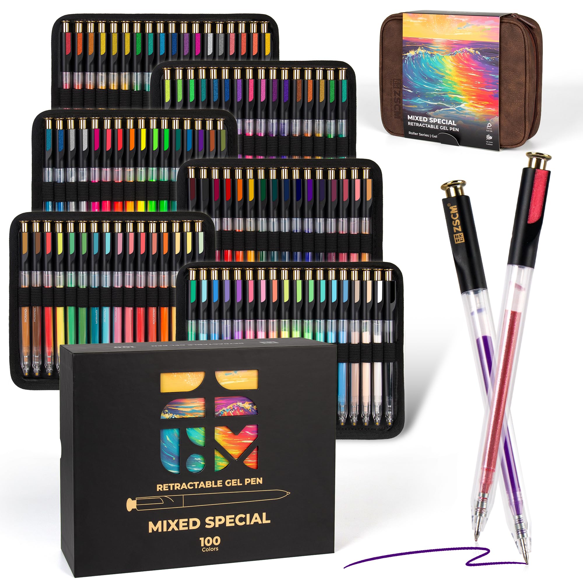 pen セット Amazon.com: ZSCM Retractable Gel Pen For Adult Coloring, 100