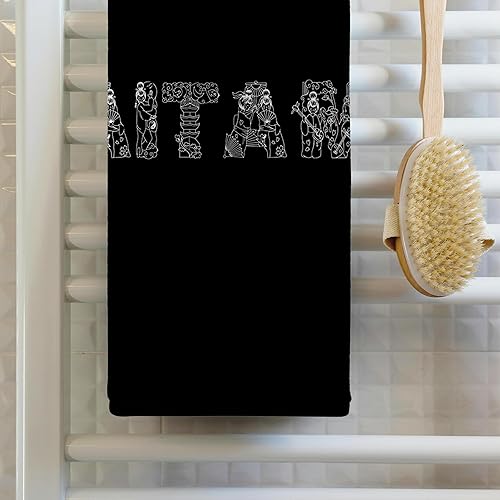 Miniatura 2 de 3dRose Toalla de baño de mano para piscina de 22 x 30 pulgadas, texto decorativo Saitama, blanco sobre negro, diseño Alexis - Japón