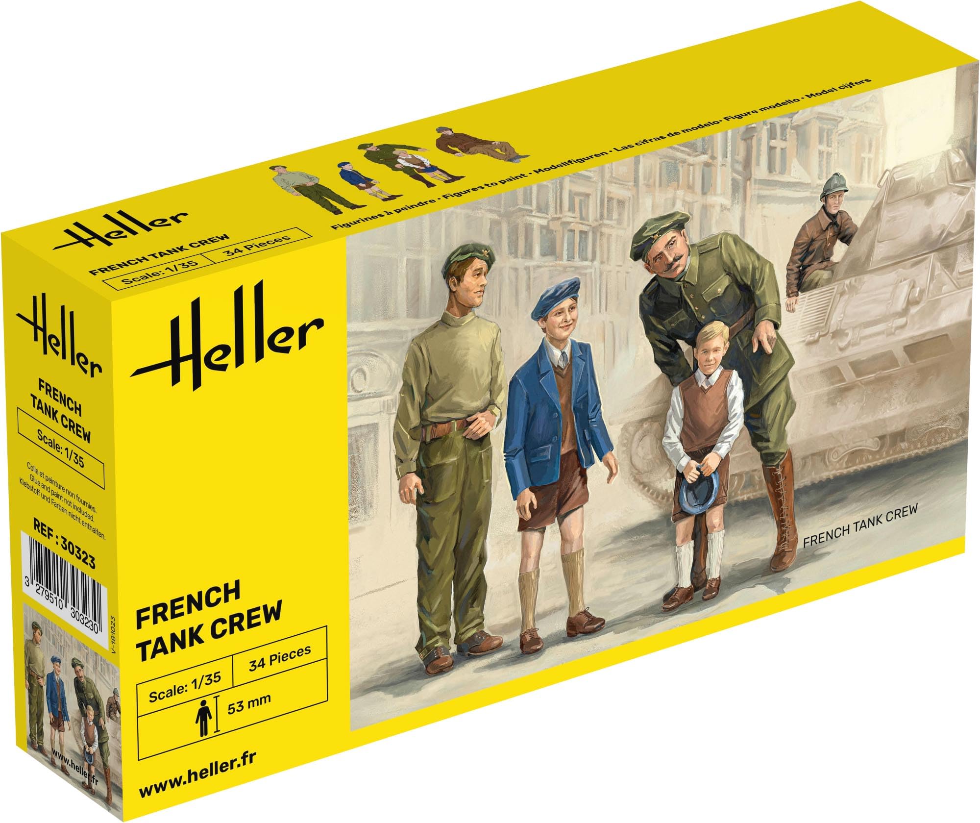 Heller 1:35 - French Tank Crew, Unpainted