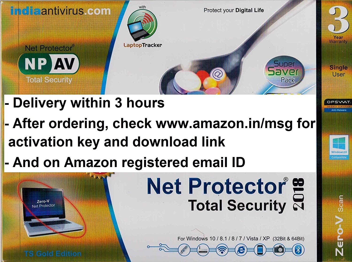 NPAV | Net Protector | Total Security | Latest Version | 1 PC | 3 Years | Email Delivery in 1 Hour - No CD (B01GE7TFNK) Amazon Price History, Amazon Price Tracker