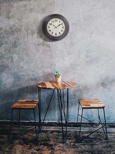 Miniatura 7 de 45MinST Reloj de pared retro de 12 pulgadas, movimiento silencioso que funciona con pilas, decoración para el hogar, decoración de pared, fácil de