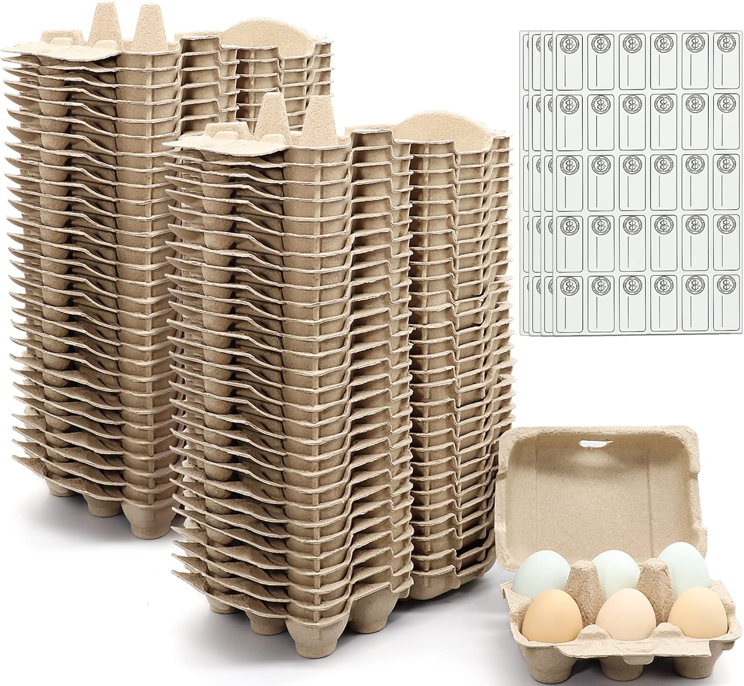 360x Egg Cartons Bulk,60 Pack Blank Natural Pulp Egg