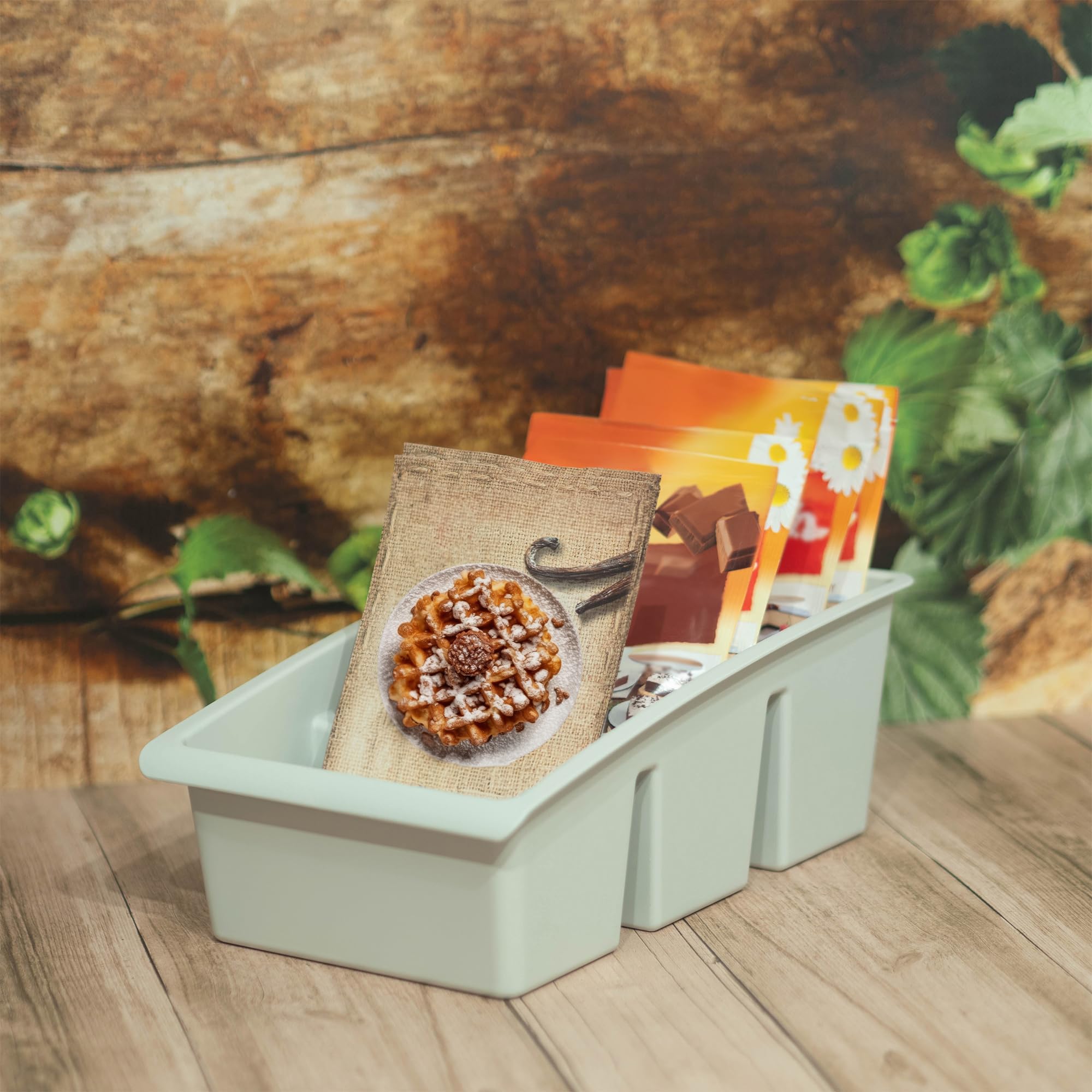 SJZG-Récipient Pour Herbes, Épices, Boîte À Deux Compartiments Boite De Rangement En Plastique Avec Poignees Organisateur De Cuisine Organisateur D Herbes Noir