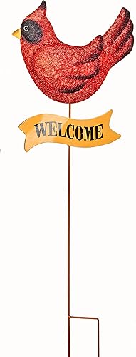 Worth Imports Estaca cardenal de metal de 37 pulgadas, rojo, amarillo, negro