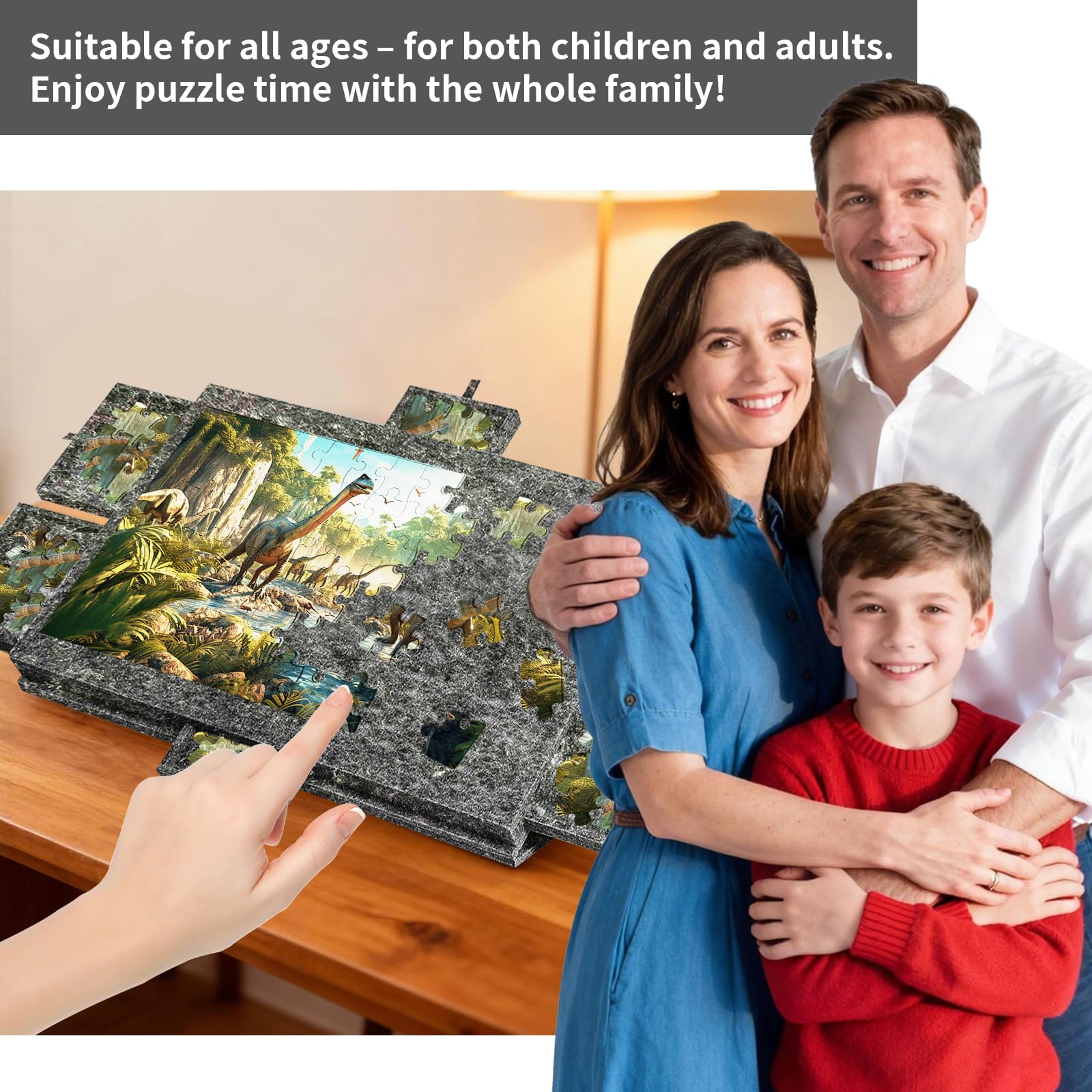 Tavolo puzzle professionale con 6 cassetti, 77 x 53,6 cm, con copertura, portatile, ideale per gli amanti del tavolo del puzzle