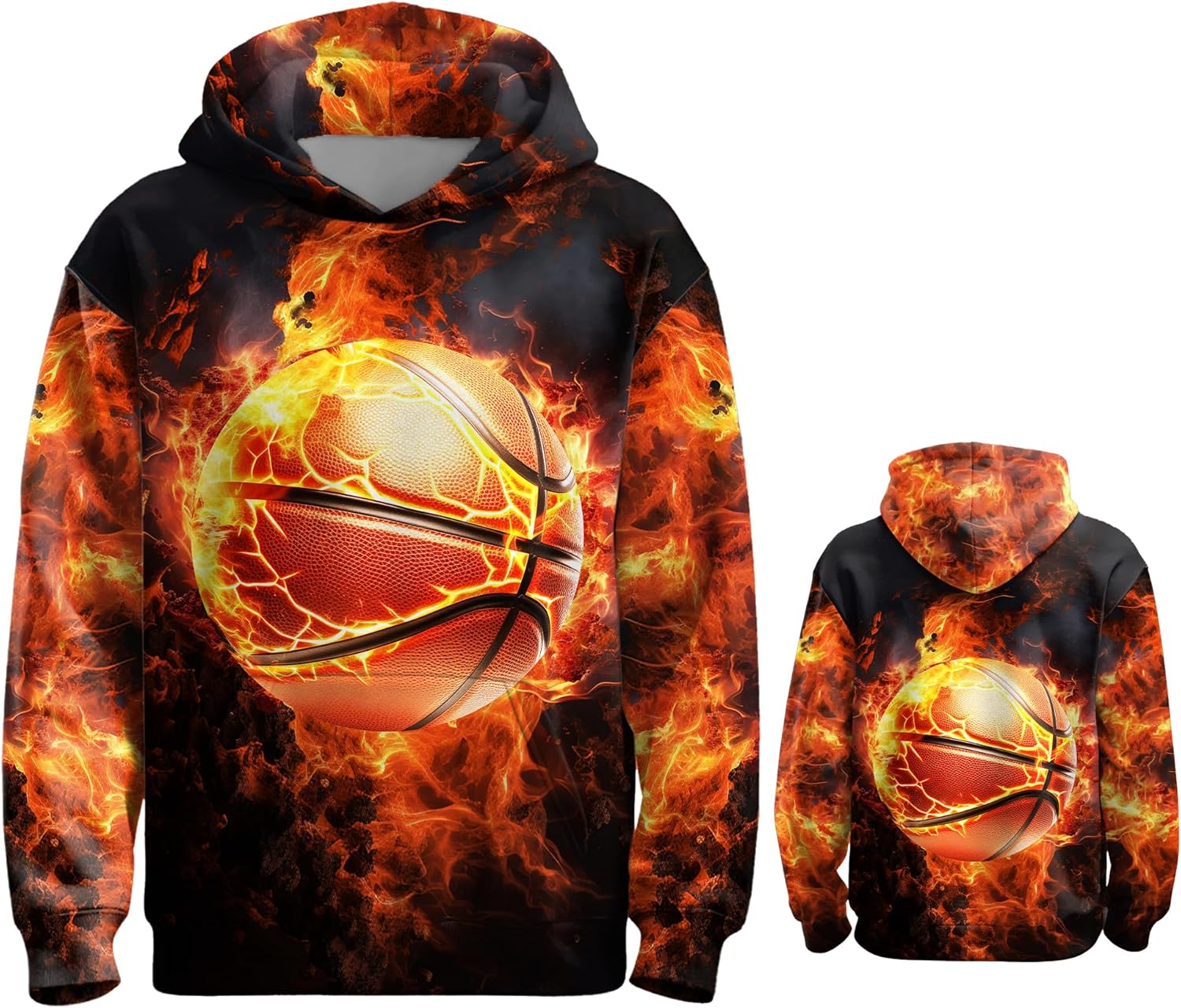 Boys Girls Novelty 3D Print Pullover Hoodies With Pocket Casual Long Sleeve Hooded Sweatshirts for Kids