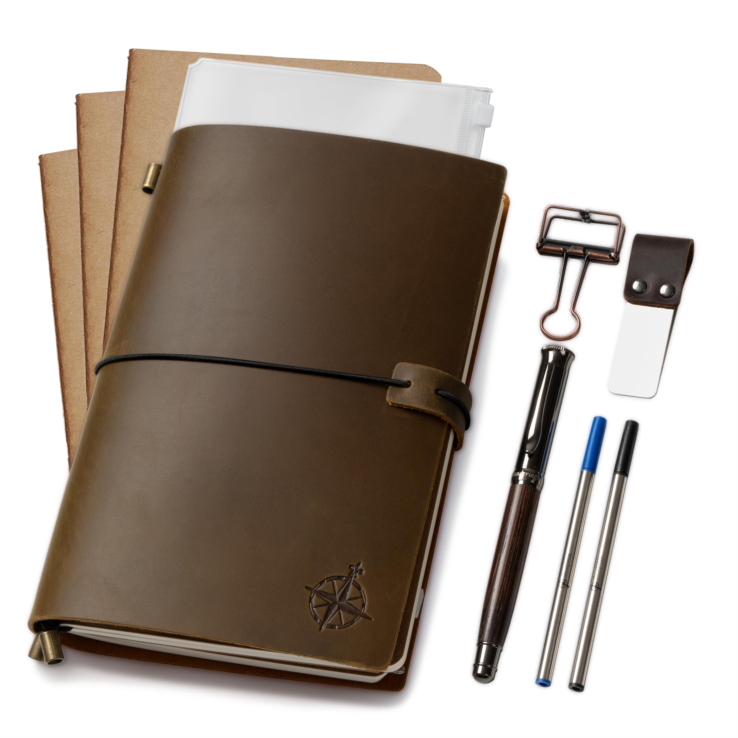 Amazon.com : WANDERINGS A5 Travelers Notebook/Handcrafted Genuine