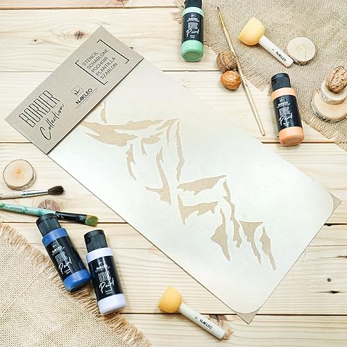 Miniatura 9 de NAKLEO Plantilla de pared de borde de 8,3 x 17,7 pulgadas, patrón de nudos de vela de cuerda, plantilla de plástico reutilizable, rayas de pintura,