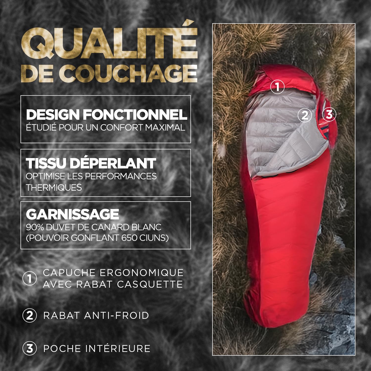 Lestra Sport - Aporia Light - Sac de Couchage Trek et Randonnée - Léger et Performant - T° Limit Confort 02 °C - Duvet de Canard - Adulte - 210 x 80 cm - 760 g