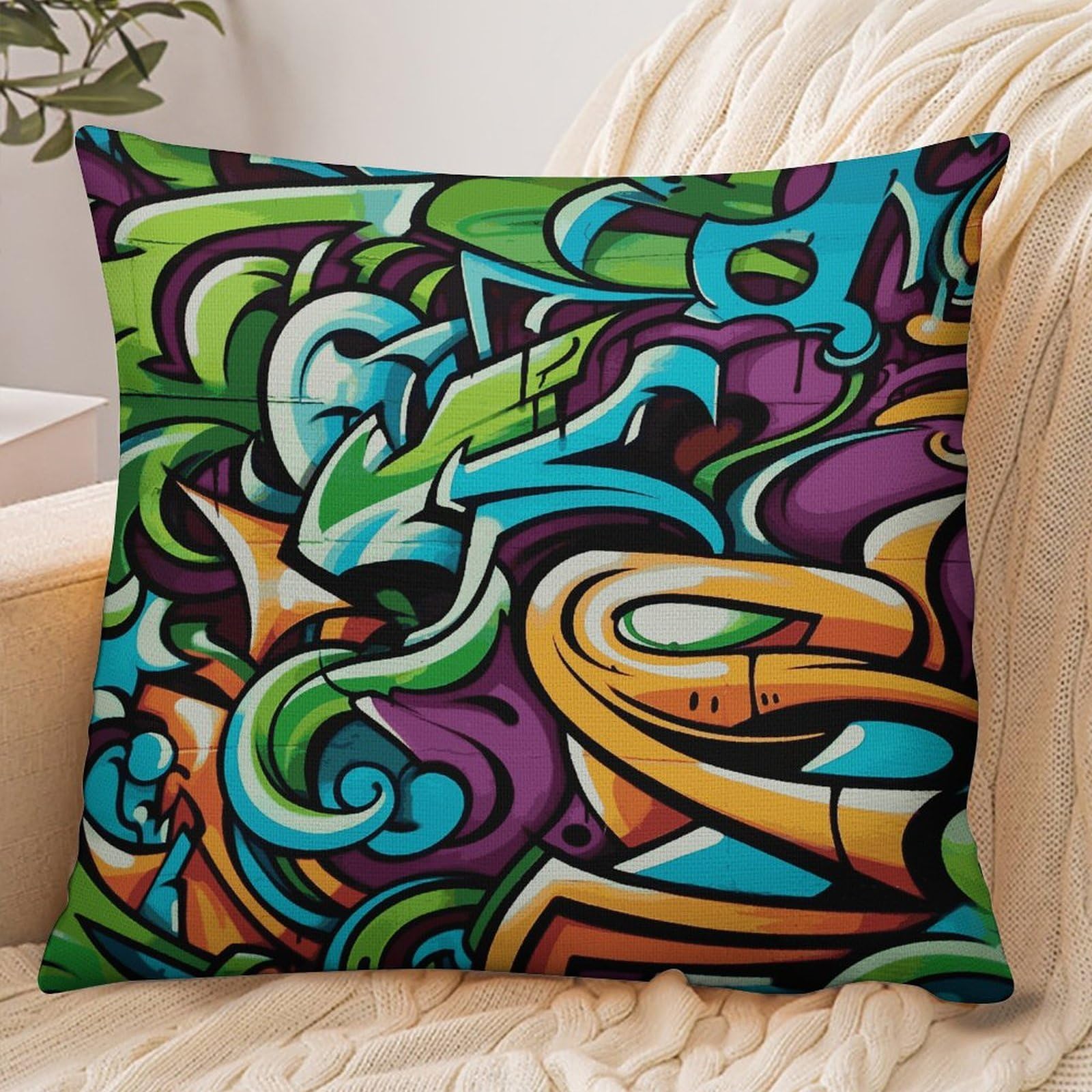 Fekiloot Style Graffiti Drawing Art Pillowcase Pillow Sham Pillow Case