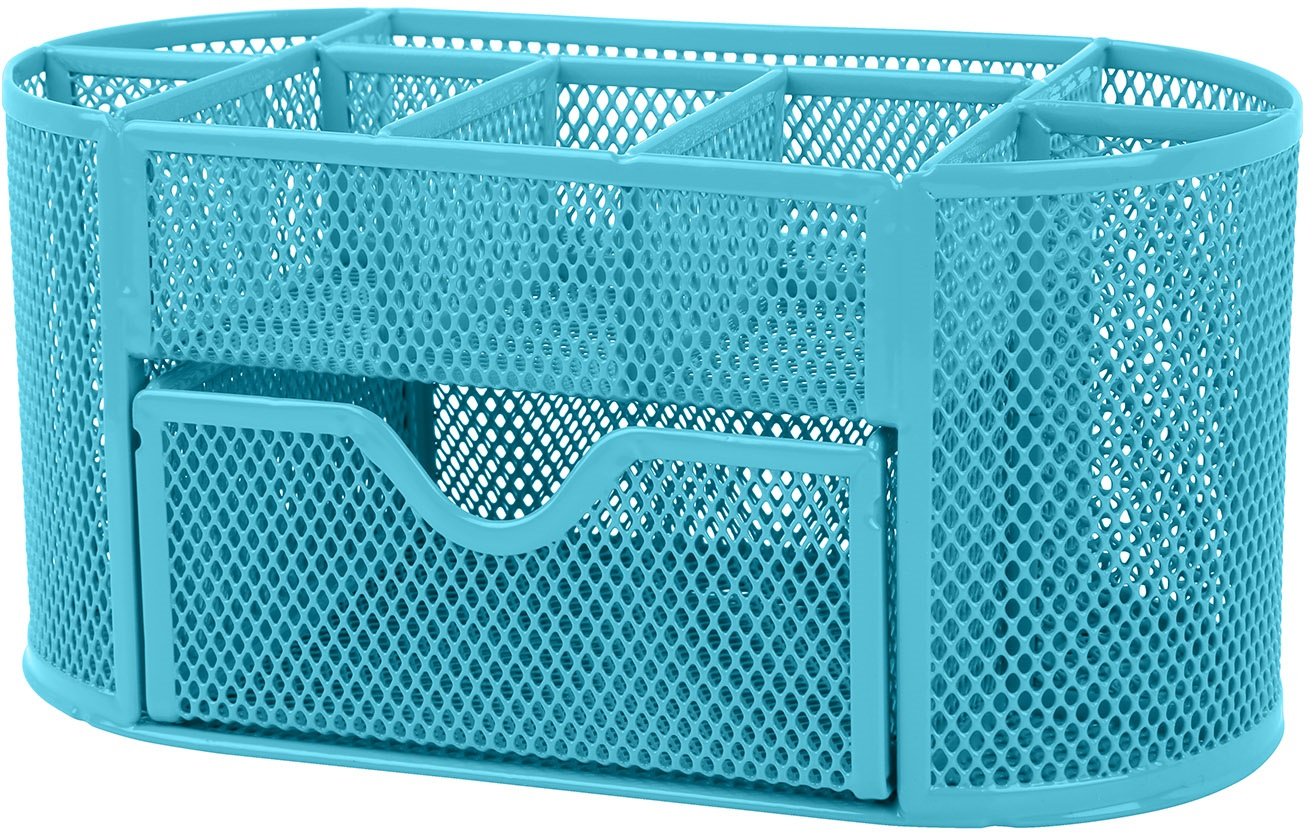 GPCT Office School Home/Teacher Supplies Mesh Desk Pen Organizer Blue