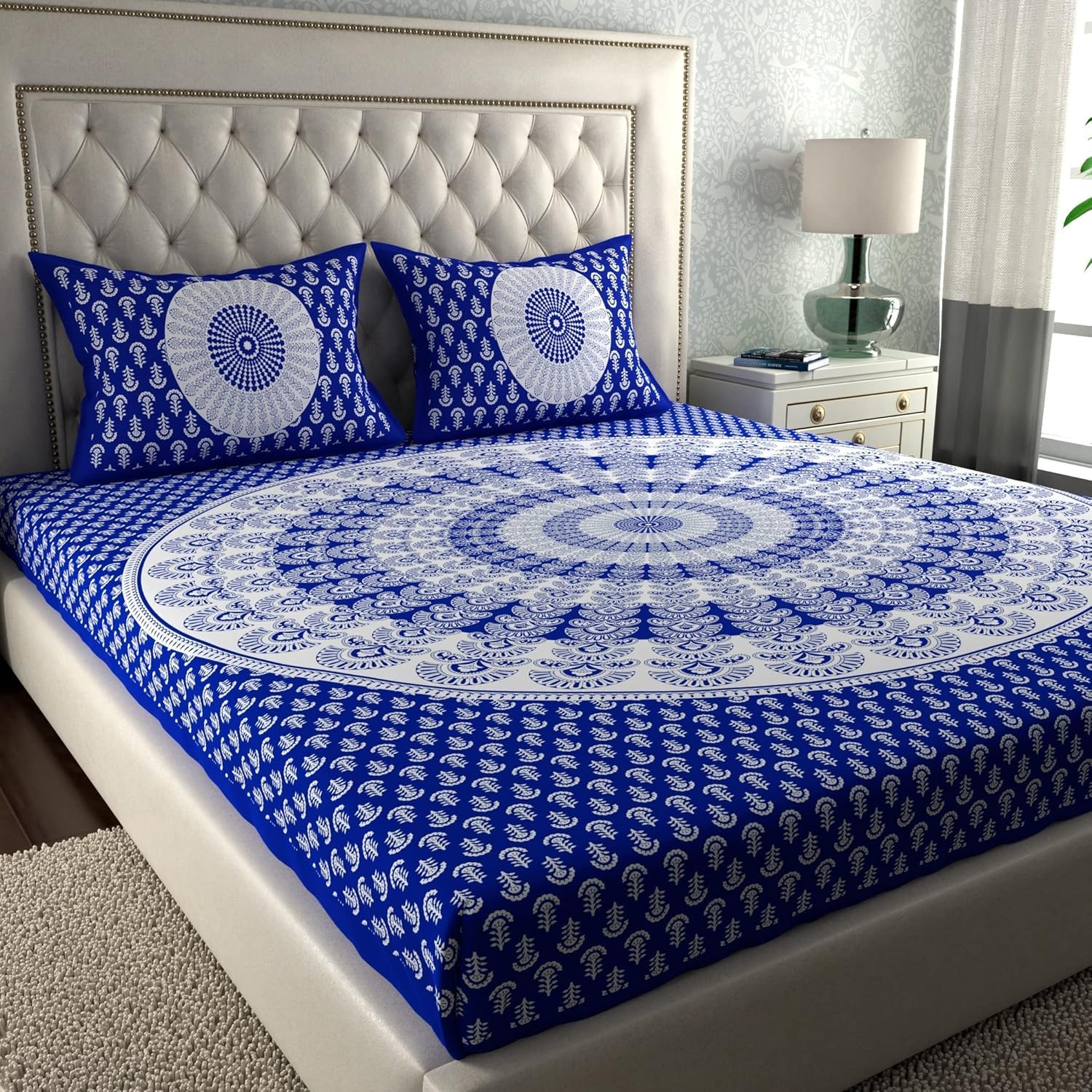 Jaipuri Cotton Bedsheets - 2 Double Sets with Pillow Covers -14