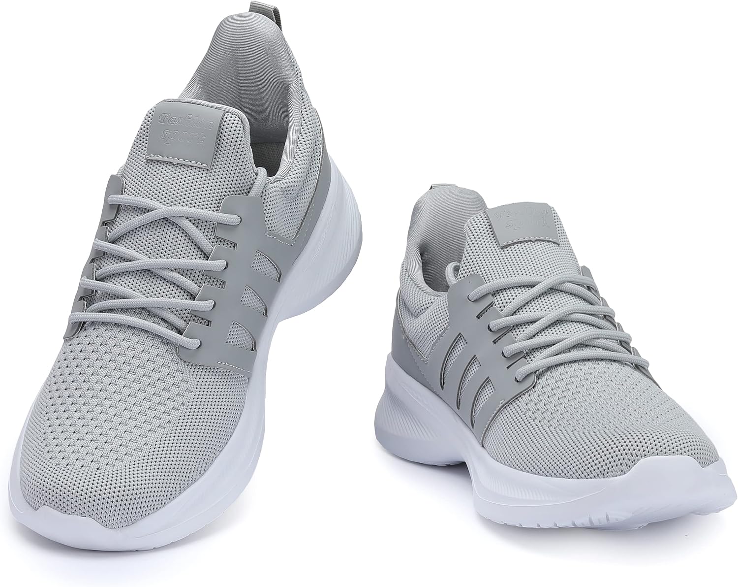 Casbeam Mens Running Shoes Comfortable Lightweight Breathable Walking Shoes Lace-up Shoes Mesh Workout Casual Sports Shoes 10 Light Grey-078 image 4 of 4 B0BR39C4PK