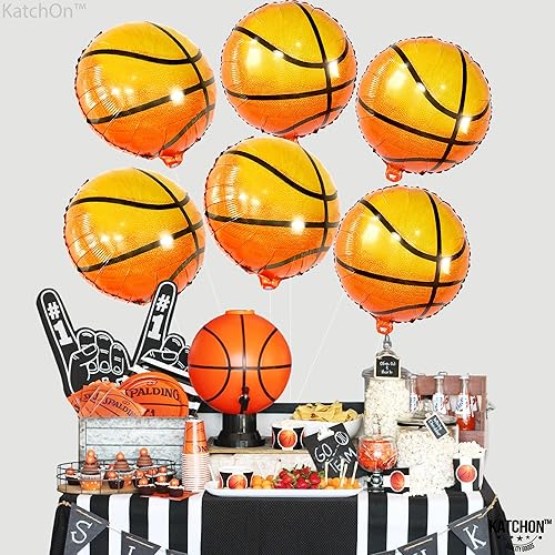 Miniatura 2 de Globos grandes de baloncesto de 18 pulgadas, paquete de 16, decoraciones de fiesta de baloncesto, suministros de fiesta de cumpleaños con temática