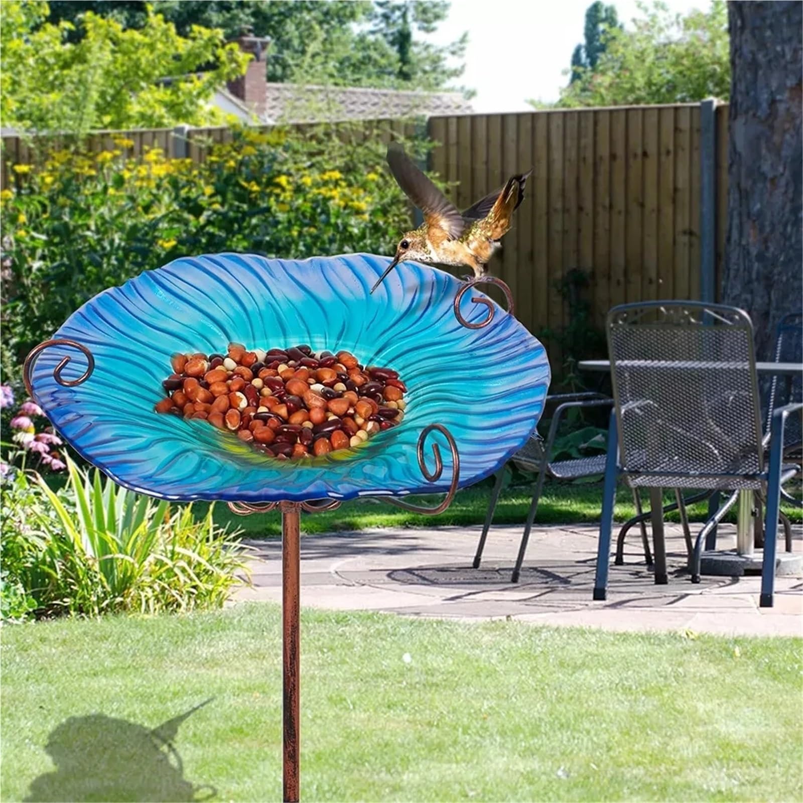 Abbeveratoio per uccelli da terra Bird Bath Water Birdfeeder Bowl | For Outdoor Garden Decorative