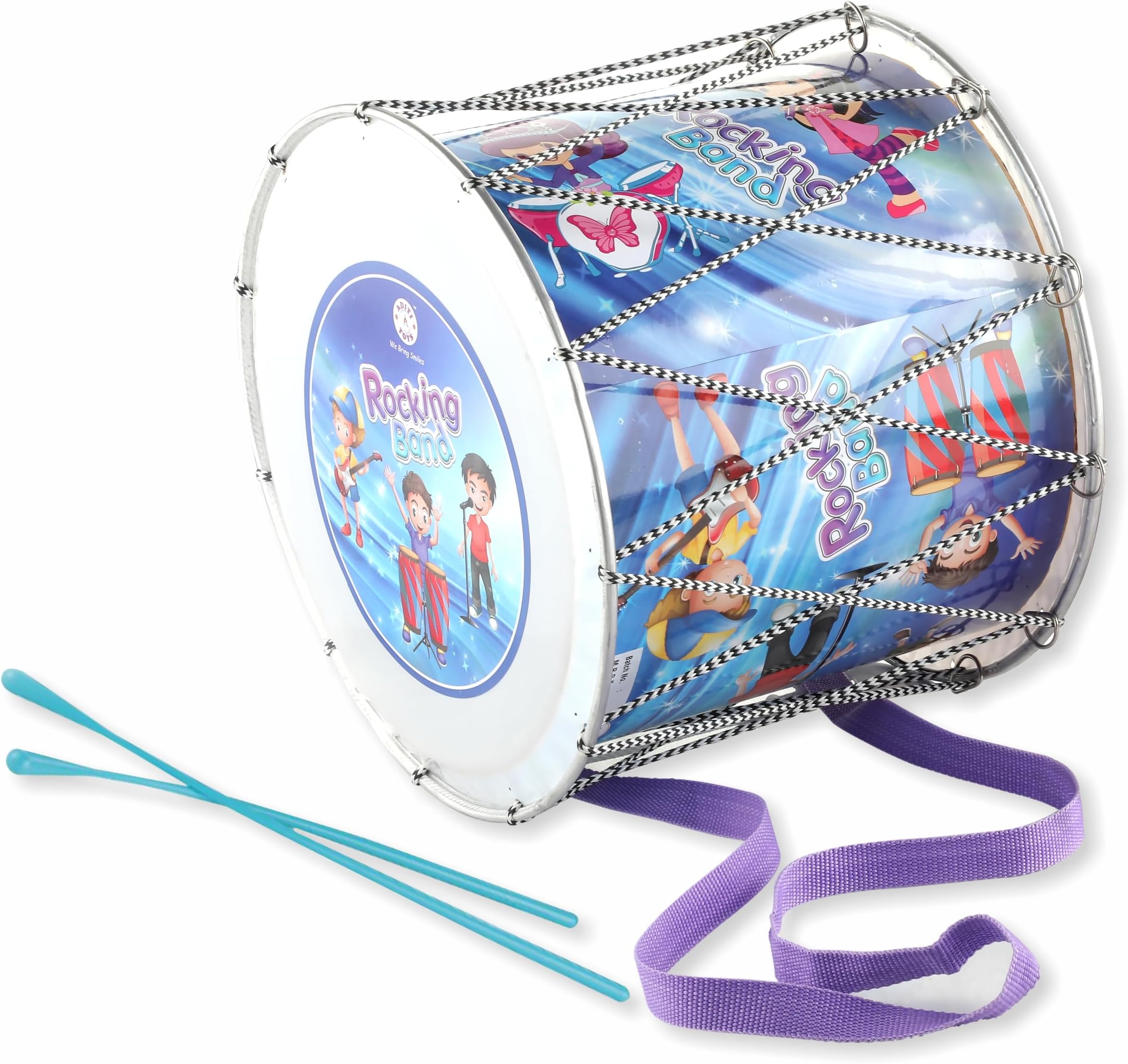 Aditi Toys Dhol for Kids, Toy Drum with 2 Sticks, Durable & Kid Friendly, Dhol for Kids Above 3 Years, BIS Approved.