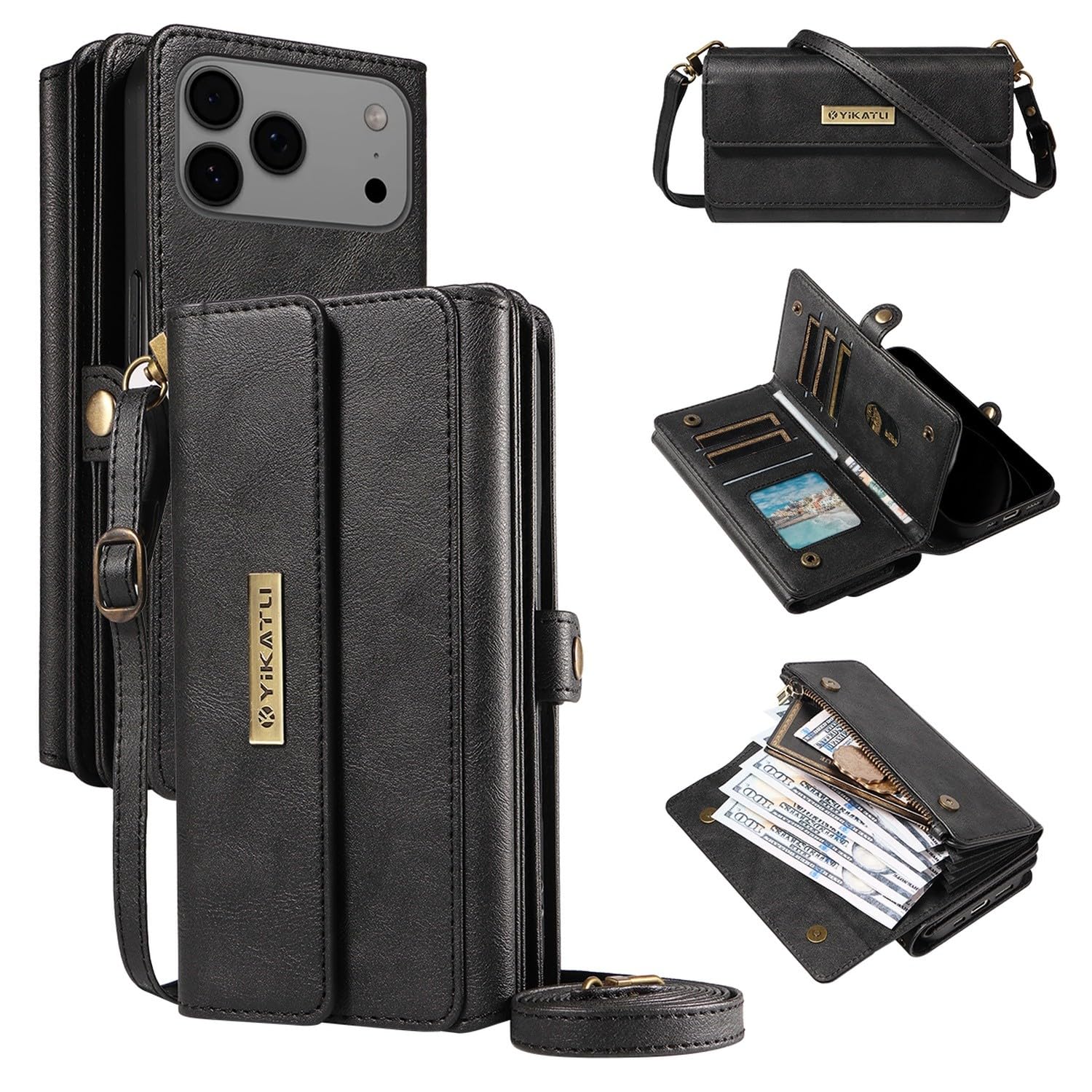 Étui en cuir pour iPhone 15 Pro Max protection intégrale et design portefeuille chic - 8