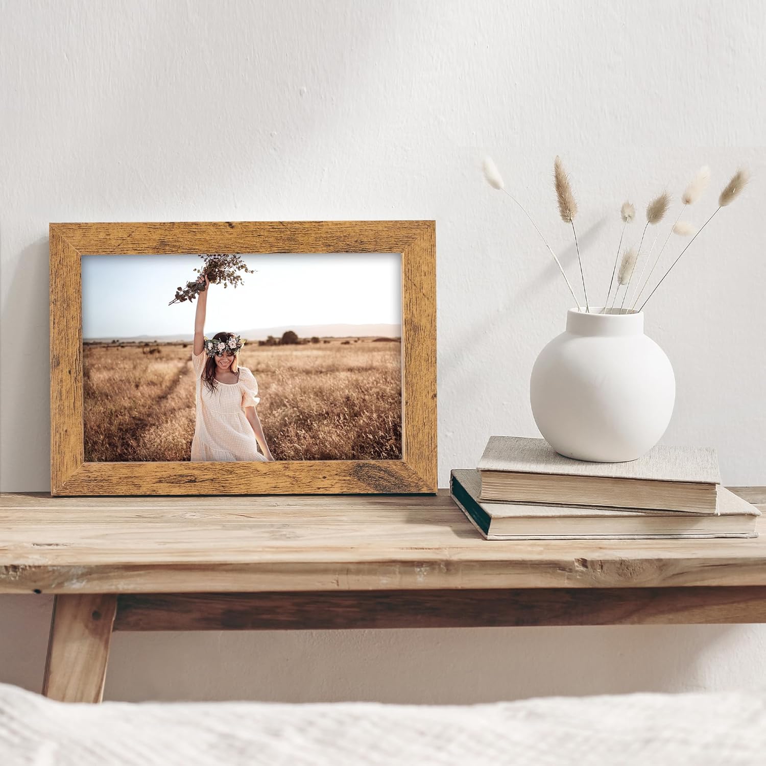 TWING 4 x 6 Picture Frames Set of 6, Rustic Photo Frames Collage for Wall Decor Mounting or Table Display,Home Decorative Collage Picture Photo Frame Wood Brown,Walnut - Image 8