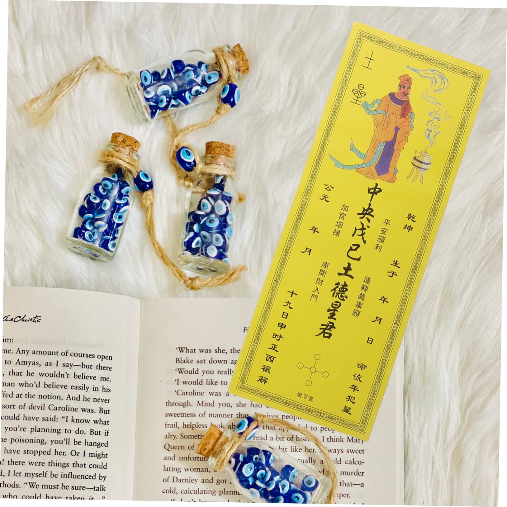 DOITOOL Traditional Chinese Style Feng Shui Cards 9pcs Amulet for Health Wealth Decorative