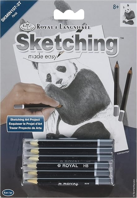 ROYAL BRUSH SKMIN-107 Sketching Made Easy Mini Panda Kit, 5" by 7"