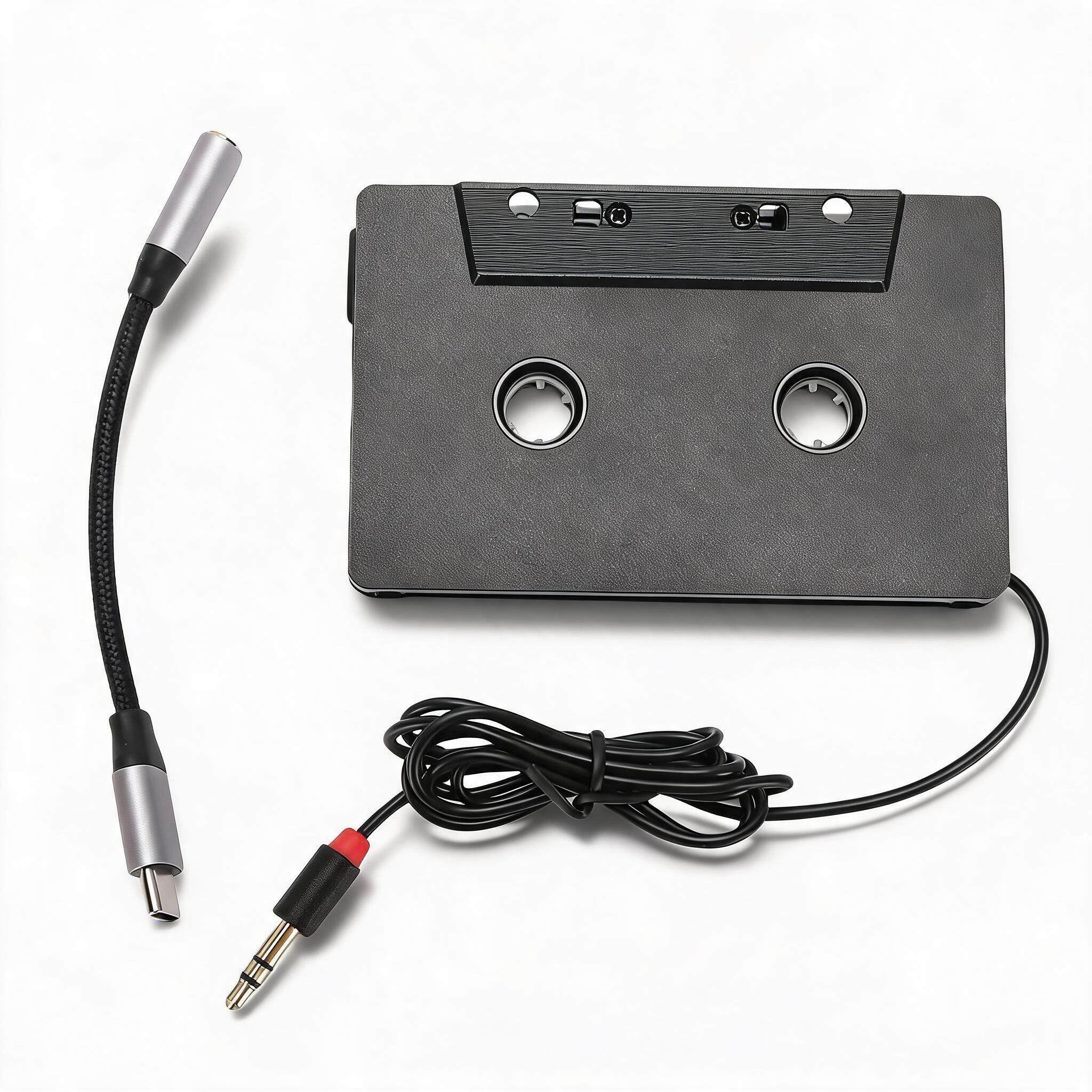 Sxhlseller Adaptateur Universel pour Cassette de Voiture avec Câble Auxiliaire USB-C vers Jack 3,5 Mm, Sortie Stéréo 4 Canaux, Lecture de Musique Haute fidélité pour Téléphones, Lecteurs