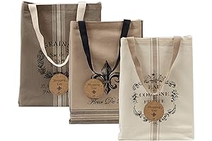DII Camz34792 Paris Printed Shopping Canvas Bags