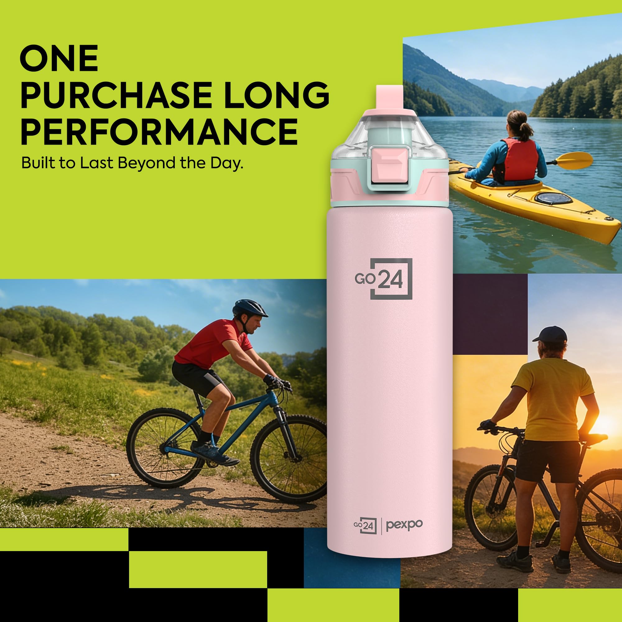 Go24 pexpo Stainless Steel Water Bottle with Sipper Cap - 800ml — Amazon image 7