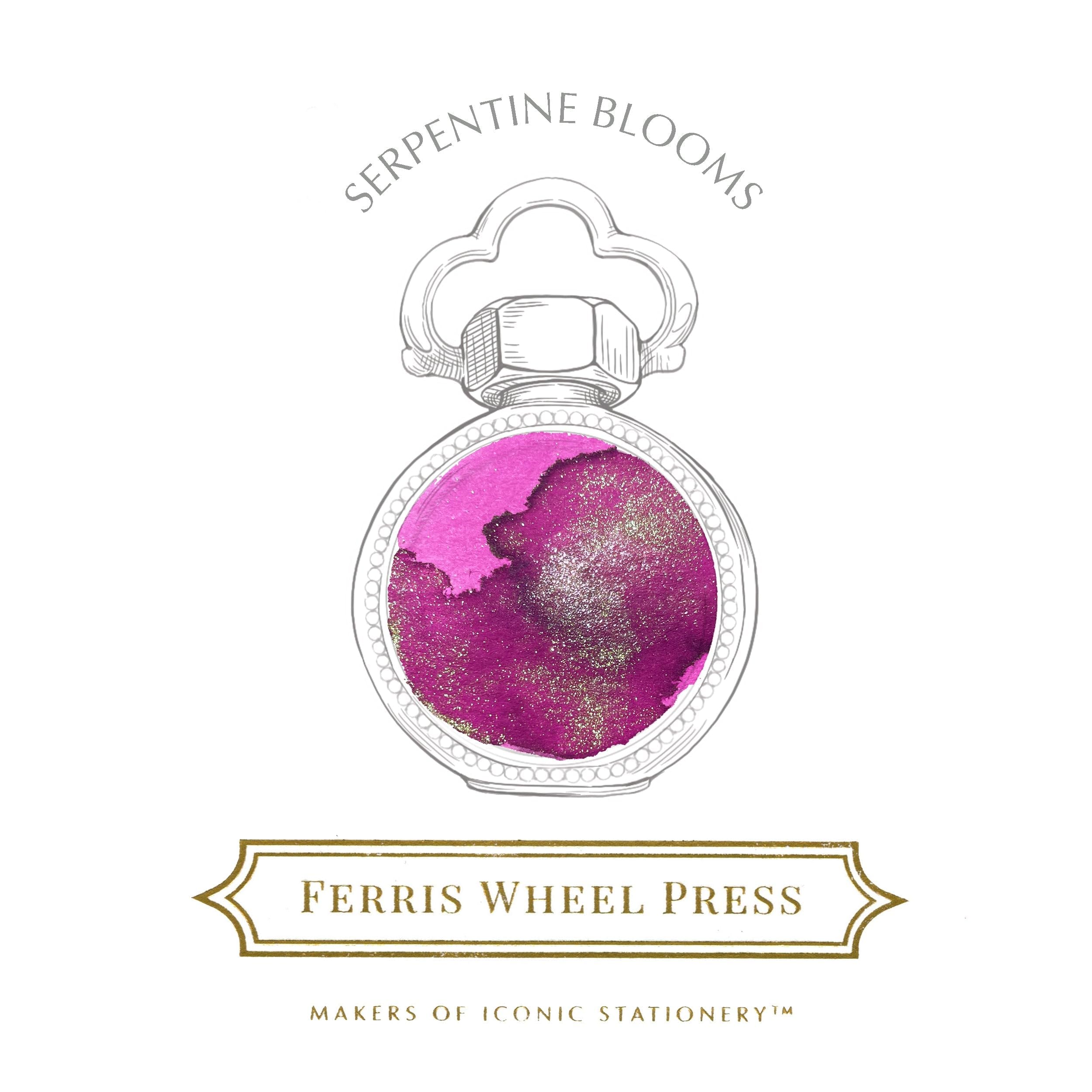 Ferris Wheel Press Fountain Pen Ink, Everyday Ink Collection, Vibrant Orchid with duochrome Pink/Green Shimmer, 38ml - Image 2