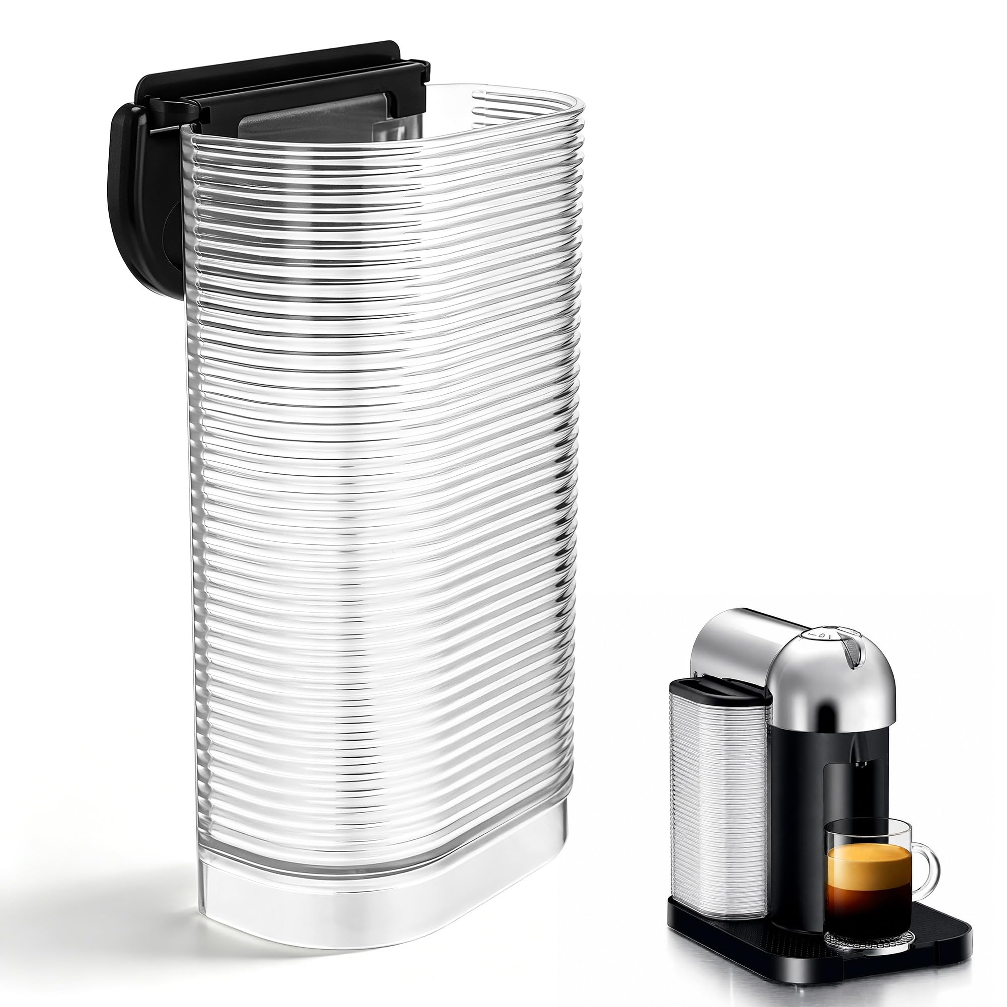 Feekoon Depósito de agua de repuesto compatible con cafetera espresso Nespresso Krups Breville Vertuo, compatible con cafetera Nespresso Vertuo XN9018 XN901840 BNV220, 1.2L
