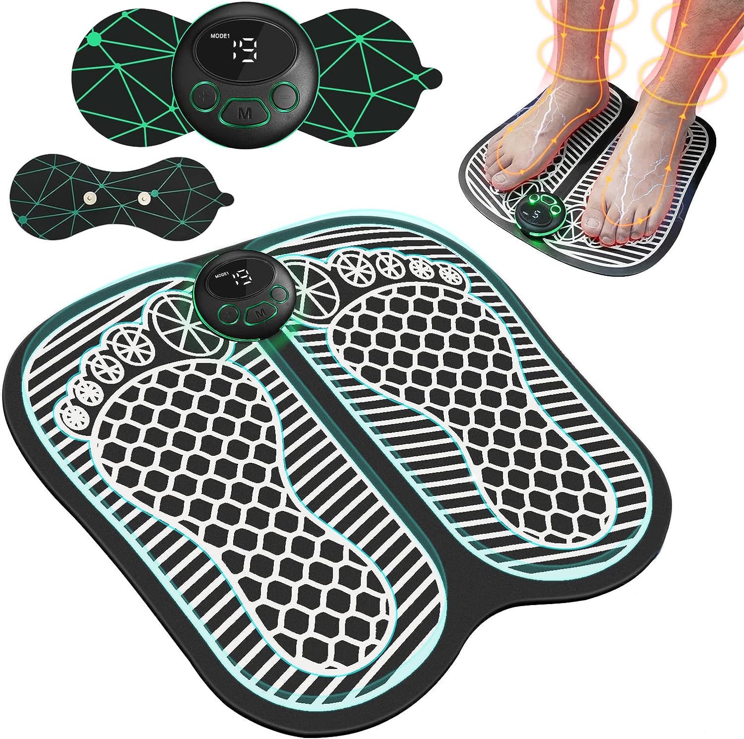 WISKA® Wireless Full Body Butterfly Mini Foot Massager Mat Machine for Pain Relief Neck Electrapy Massager with Electric EMS Leg Massager for Home Microcurrent Cervical Spine Massager (Foot + Body) (B0CDX2YJ2H) Amazon Price History, Amazon Price Tracker