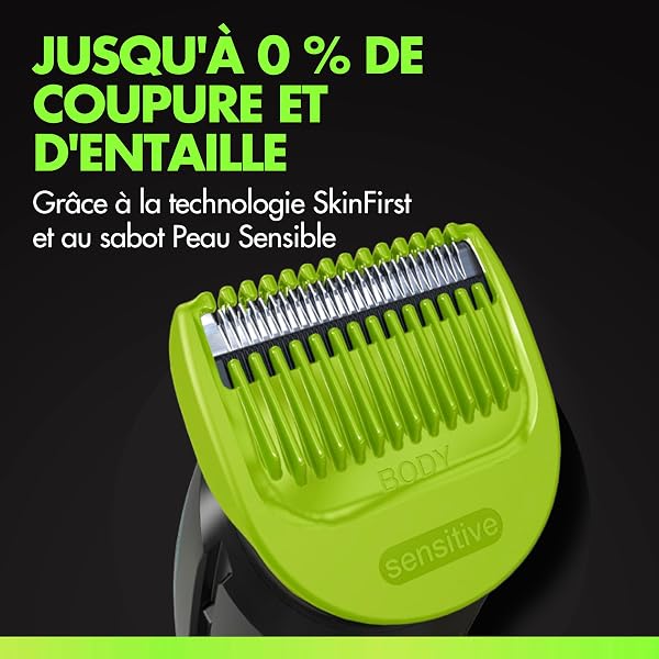 Gillette Labs Body + Intimate Tondeuse Homme i7, Tondeuse Corps et Zone Intime, Étanche, Dotée de la Technologie SkinFirst et de la Lumière LED pour Visibilité, 3 Sabots, Batterie Rechargeable Incluse - 4