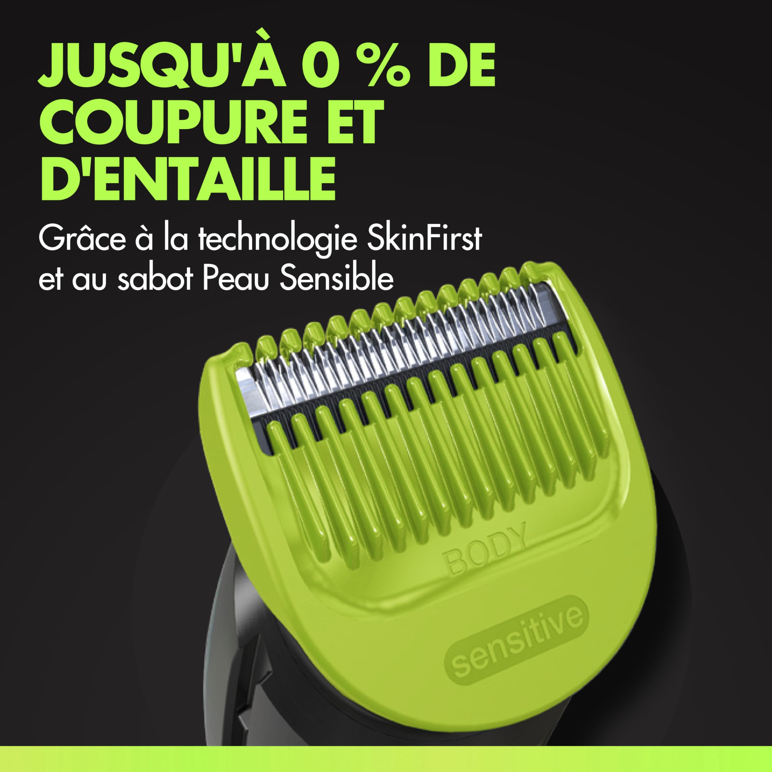Gillette Labs Body + Intimate Tondeuse Homme i7, Tondeuse Corps et Zone Intime, Étanche, Dotée de la Technologie SkinFirst et de la Lumière LED pour Visibilité, 3 Sabots, Batterie Rechargeable Incluse