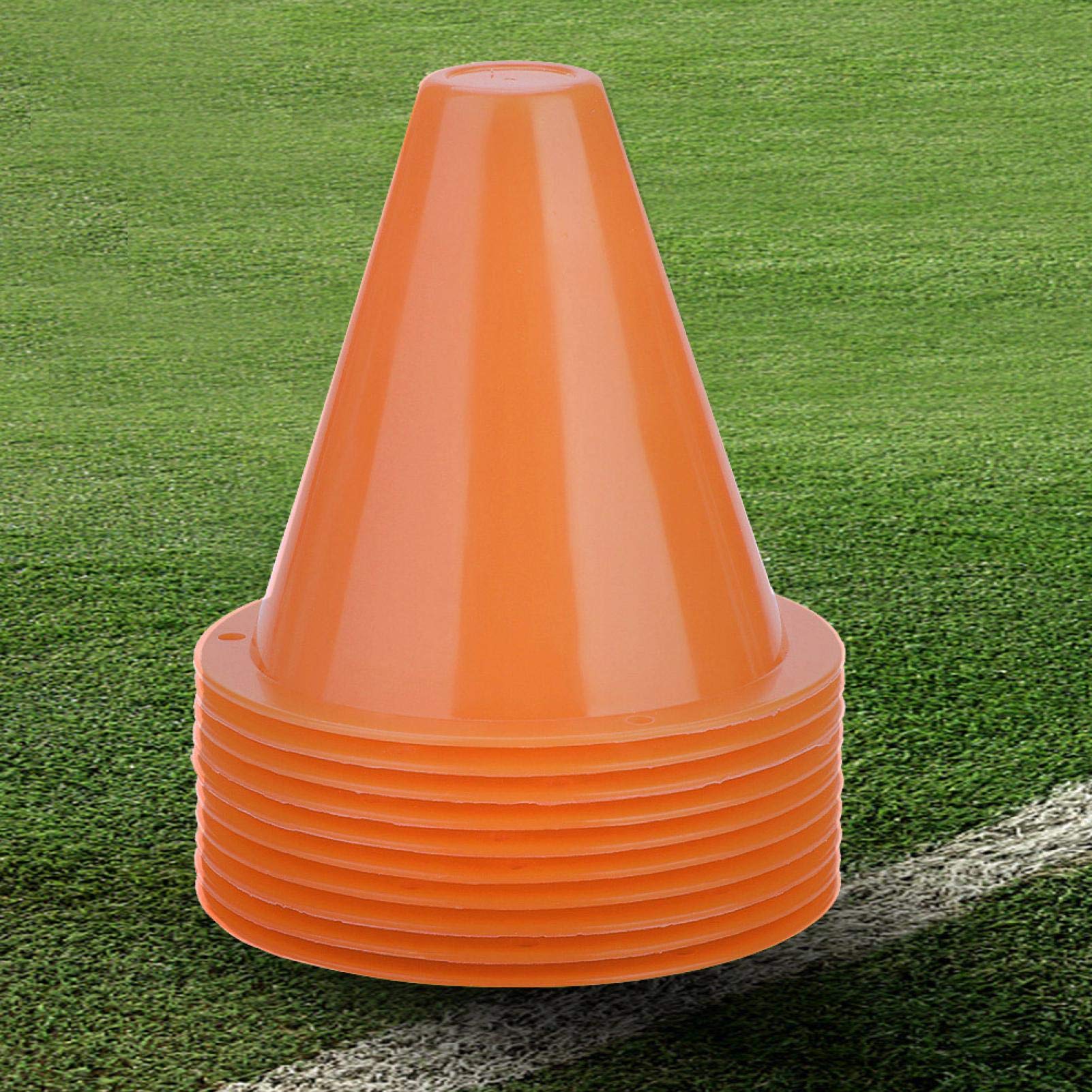 Alomejor cônes d'agilité,10 pièces en Plastique résistant,cônes de Sport,sécurité optimale for Football entraînement,équipes Jeunes et Professionnels,Exercices de Vitesse et Coordination