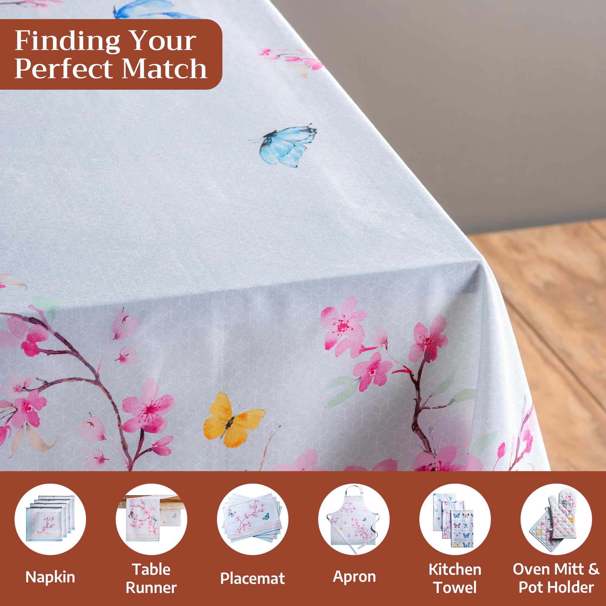 Maison d'Hermine Nappe rectangulaire réutilisable 100 % coton - 177,8 x 274,3 cm