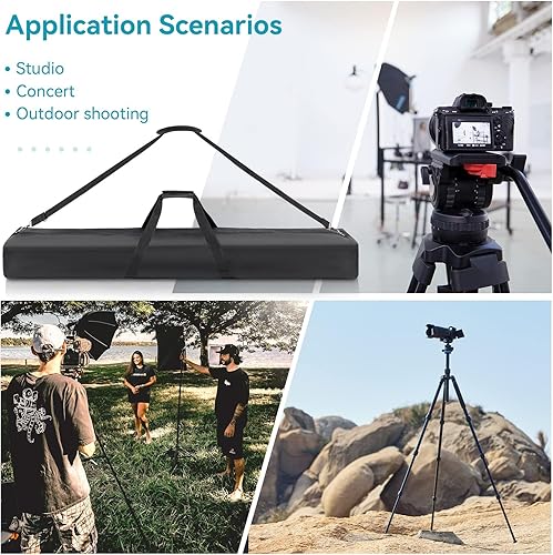 Miniatura 15 de Bolsa de transporte de trípode de 48 pulgadas de largo para altavoces y soportes de luz, postes de micrófono/micrófono, con correa de hombro