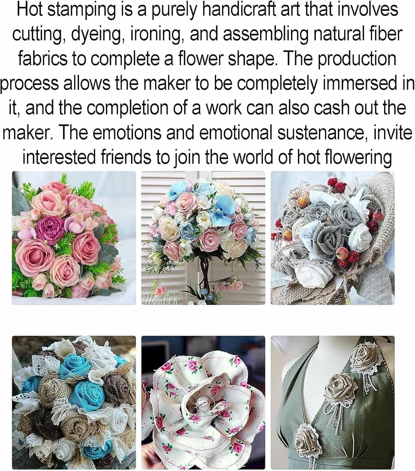 Fabric Flower Maker Set, 24 Heads Electric Artificial Flowers Maker, Fake Flower Ironing Machine, 60-360℃ Adjustable Temperature, for Fake Flower Making Petal Modeling DIY Tools