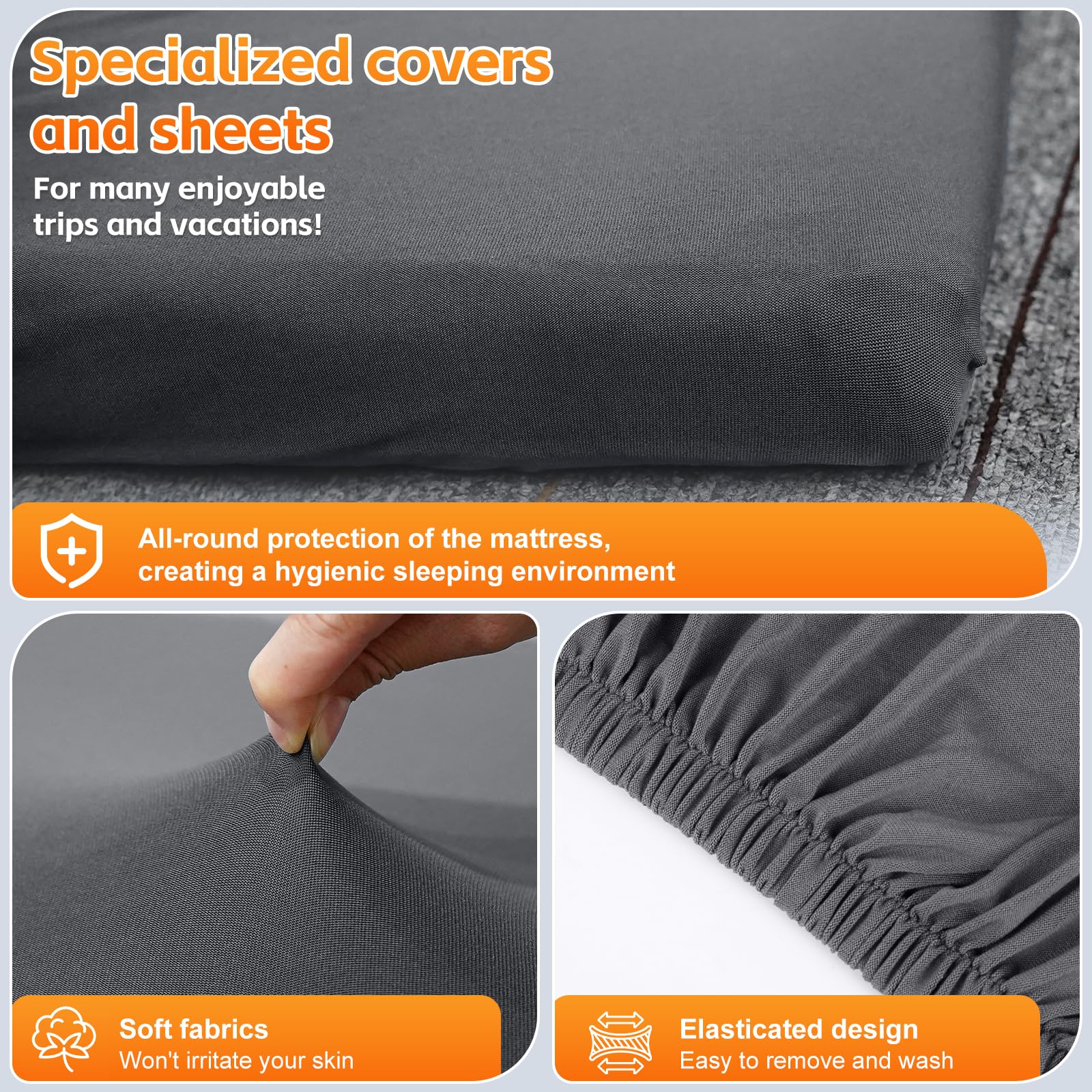 Sábana Bajera Repuesto para VW Grand California 680 3 Piezas, Lujo Sábana Ajustable para Autocaravana Cama Trasera, Loft Techo Emergente Accesorios para Autocaravana