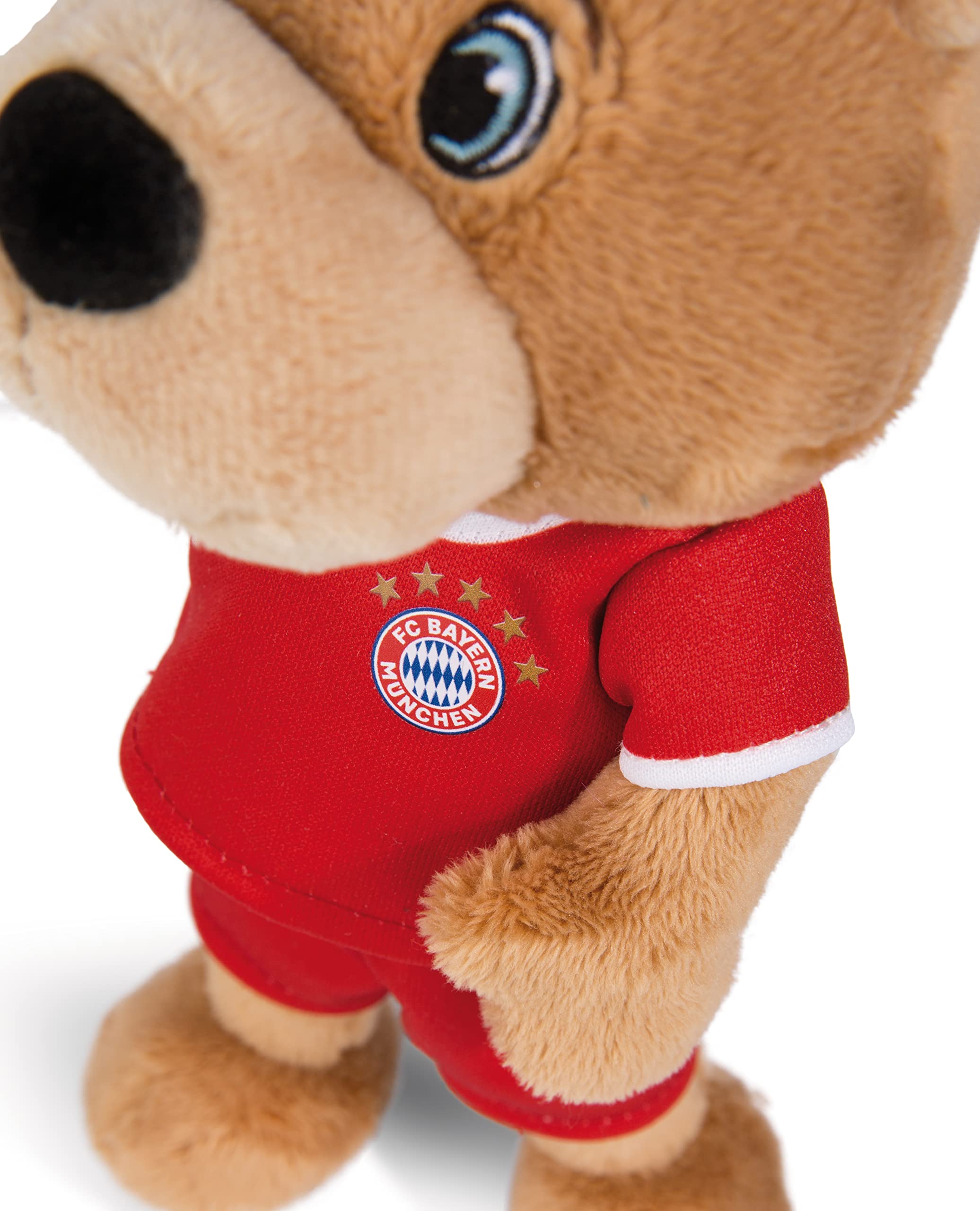 Kuscheltier FC Bayern MÜNCHEN Bear Berni 20cm braun schlenkernd mit Trikot und Sauger