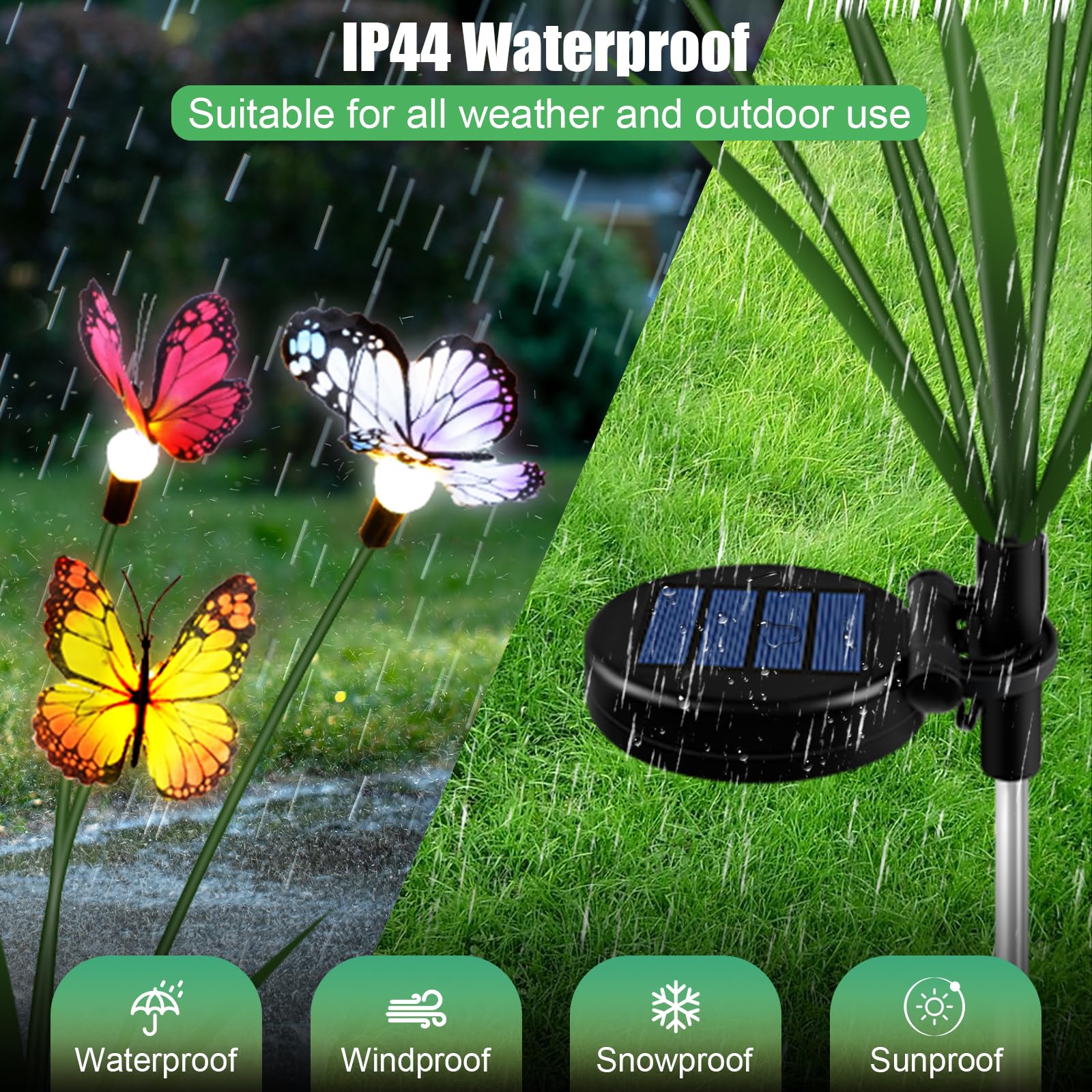4 Luci Solari Farfalla Per Giardino - Impermeabili, Con 2 Modalità Di Illuminazione E Design Swaying - Foto 8