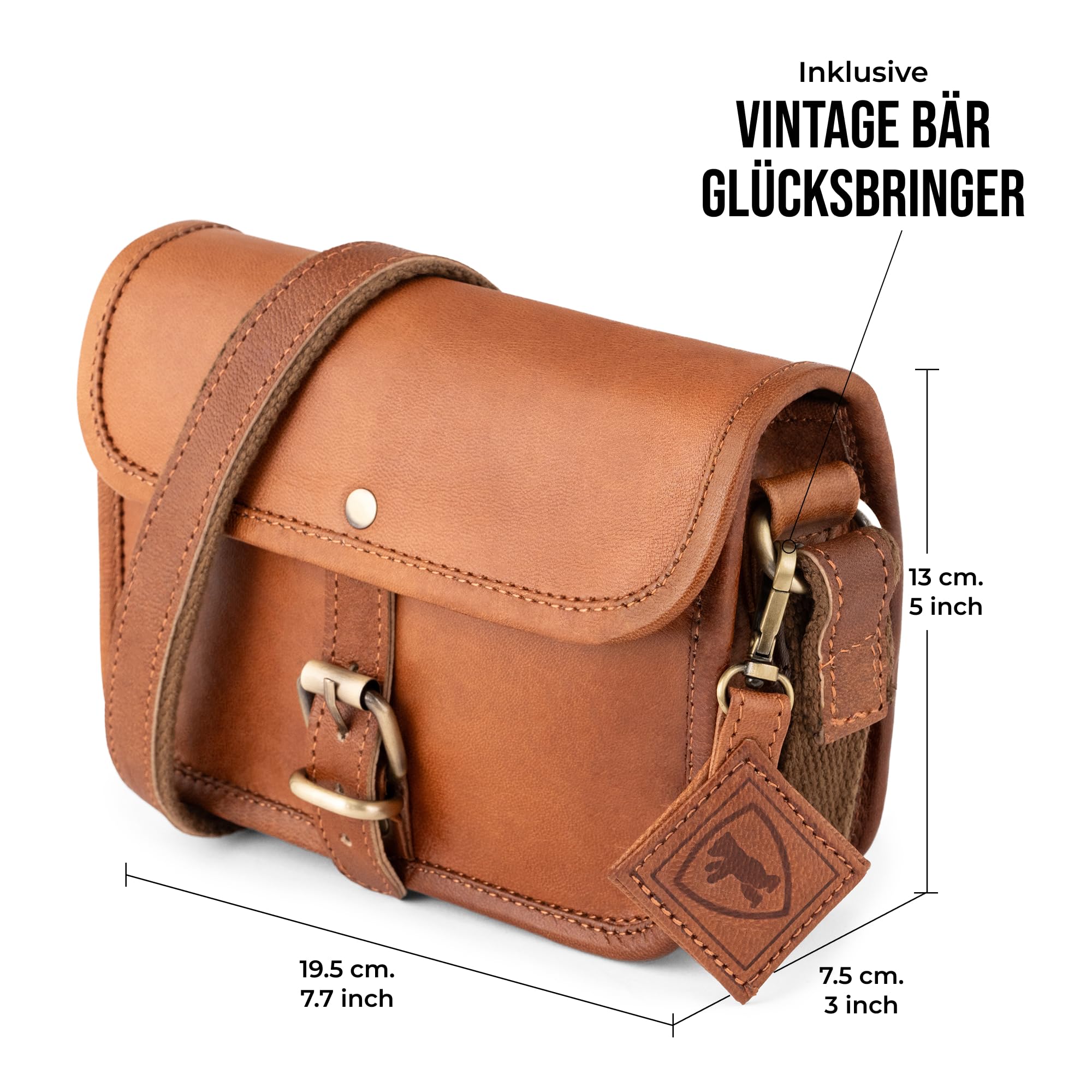 Berliner Bags Umhängetasche Malta Vintage aus Leder für Damen - Braun