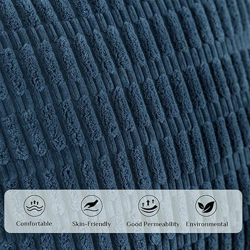 Miniatura 4 de Softalker - Juego de 4 fundas de cojín de 18x18 pulgadas, terciopelo suave a rayas, fundas rústicas estilo bohemia para cojines, fundas decorativas