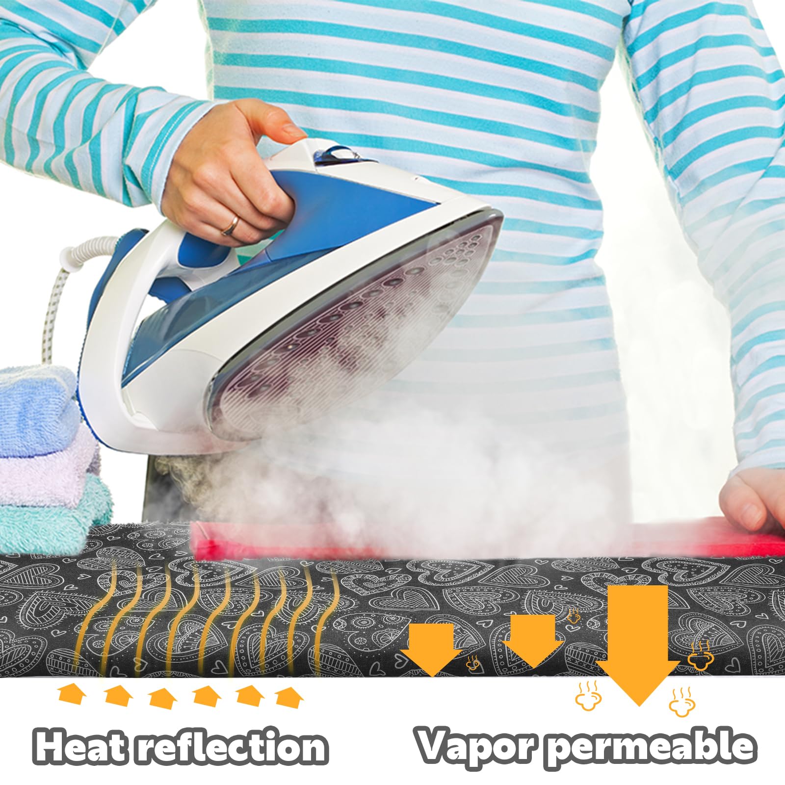 Housse Tables À Repasser 144X52Cm, 100% Coton, Housse De Planche A