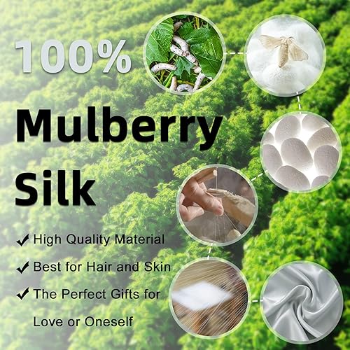 Miniatura 3 de Funda de almohada de seda 100% seda de morera, 20 x 26 pulgadas, funda de almohada de seda estándar para cabello y piel, funda de almohada de seda