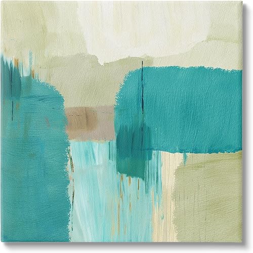Miniatura 1 de Stupell Industries Turquoise Brush Strokes Canvas Wall Art by Flora Kouta