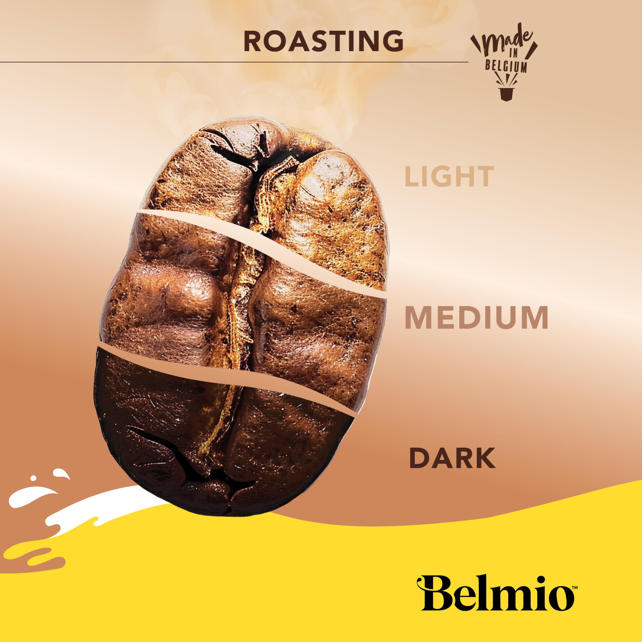 Belmio Zestaw 100 filiżanek do kawy kompatybilnych z Nespresso, asortyment bestsellerów, filiżanki ze średnio paloną kawą organiczną, intensywność 6, prawdziwa belgijska jakość, 5 smaków